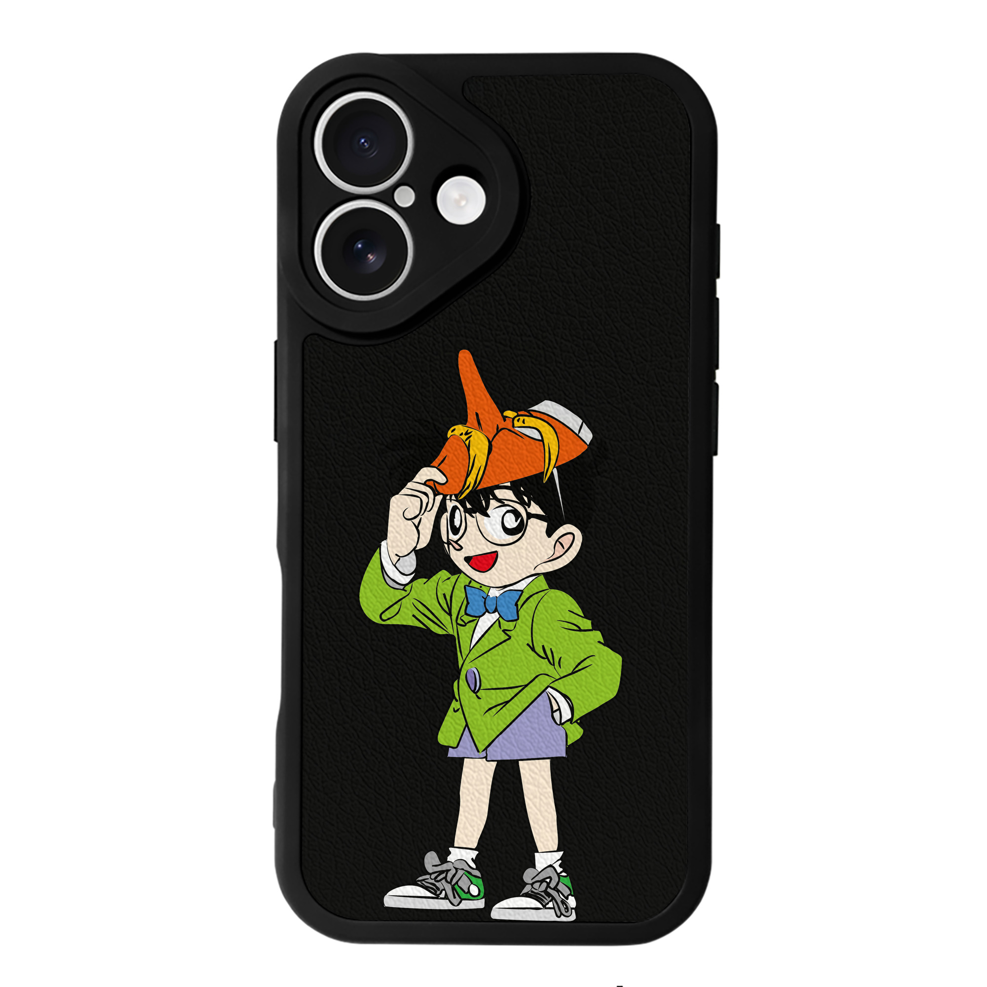 （画像用） 名探偵コナン 江戸川 コナン Detective Conan Conan Edogawa 【iPhone 16シリーズ対応】シリコンスマホケース（レザー調） 材質：シリコン